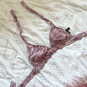 Kenneth Cole Purple Paisley Bikini Top
